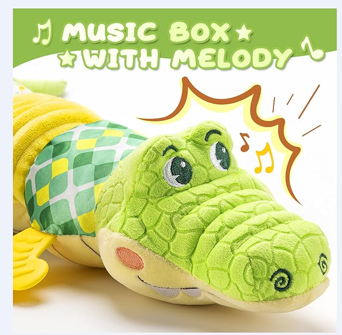 Baby Toys 0 to 12 Months, Musical Stuffed Animal Activity Soft Toys with Multi-Sensory Crinkle