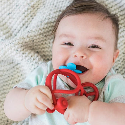 Nuby Chewy Chums All Silicone Soothing Teether, Helicopter- 3M+