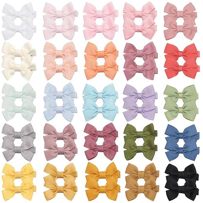 C횋LLOT Baby Hair Clips, 50PCS 2" Fully Lined Hair Bows for Girls