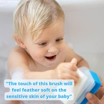 Cradle Cap Brush for Babies - Baby Sponge for Bathing Newborn Bath Essentials | Baby Brush and Comb Set Newborn - Cradle Cap Treatment | Baby Bath Sponges for Newborns (5-Pack)