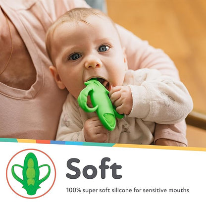 Nuby Veggie Teether for Teething Relief - Soft Baby Teething Toy 3+ Months