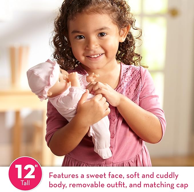 Melissa & Doug Mine to Love Jenna 12" Soft Body Baby Doll With Romper, Hat - Washable Doll Accessories, First For Toddlers 18 Months And Up