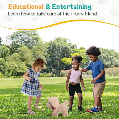 Interactive Walking Plush Puppy Toy Dog, Realistic Wagging Tail Robot Dog 3, 4, 5, 6+