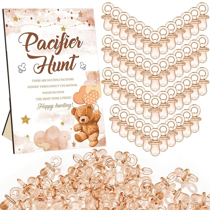 Thyle 51 Pcs Pacifier Hunt Baby Shower Games Include Baby 50 Acrylic