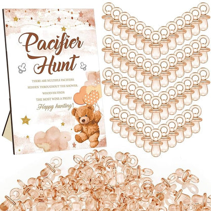 Thyle 51 Pcs Pacifier Hunt Baby Shower Games Include Baby 50 Acrylic