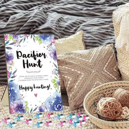 Baby Shower Games Set, Baby Pacifier Hunt Game 50 Mini 50 Blue