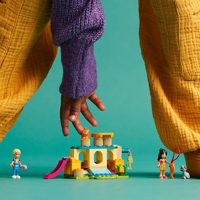 LEGO Friends Cat Playground Adventure, Animal Toy with Figures, Gift Set Idea for Kids, Girls and Boys 5 Years and Up, Pretend Play with Mini-Doll Characters Olly and Liann, 42612