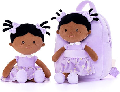 Onetoo Toddler Kids Backpack with Soft Tanned Baby Dolls in 9.5"