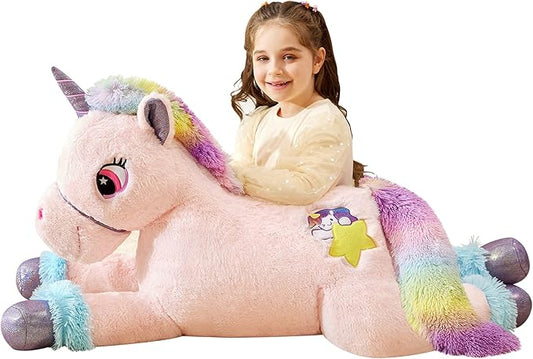 IKASA Giant Unicorn Stuffed Animal Plush Toy,Big Large Jumbo Soft Toys 43" Huge (43 inches,