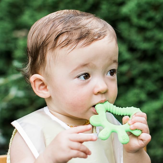 green sprouts Front & Side Teether made from Silicone | Soothes & massages baby's front & side gums & teeth