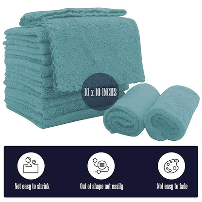 16 Pack Baby Washcloths - Luxury Coral Fleece 10x10 Inch