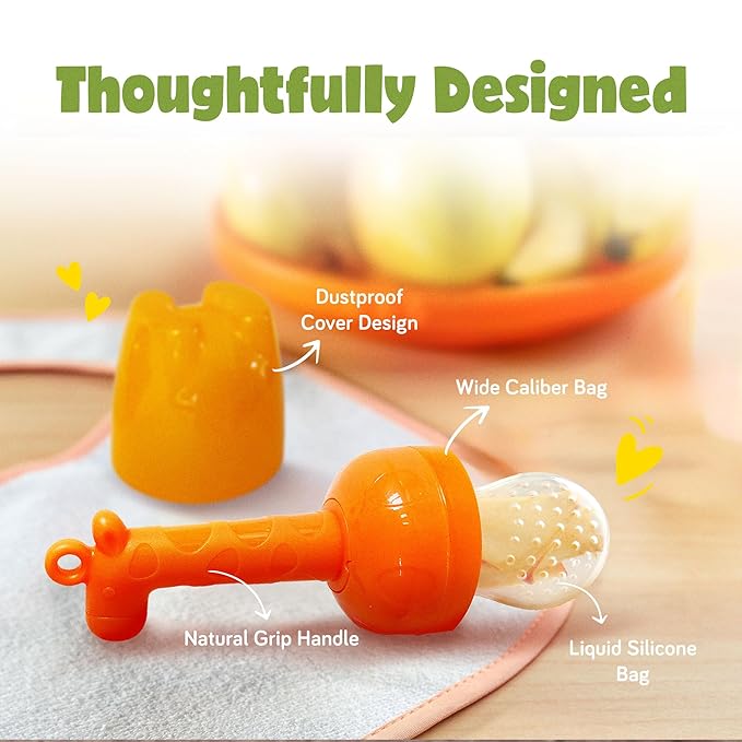 Giraffe Baby Fruit Pacifer Feeder 2 Pack Perfect for Introducing 6-12 Months