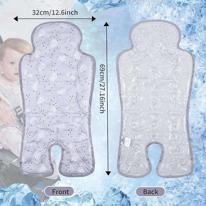 Gel Car Seat Cooler Pad Summer Universal Baby Stroller Ice Cushion Cooler Mat Cooling Seat Liner for Babies Multifunctional Baby Baby Cushion Chair (Pumpkin)