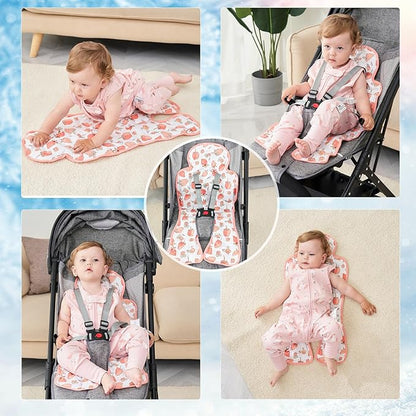 Gel Car Seat Cooler Pad Summer Universal Baby Stroller Ice Cushion Cooler Mat Cooling Seat Liner for Babies Multifunctional Baby Baby Cushion Chair (Strawberry)