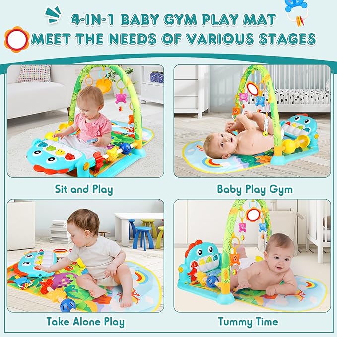 Baby Gyms Play Mats, Baby Play Gym Floor Play Mat 0-3-6-12 Months