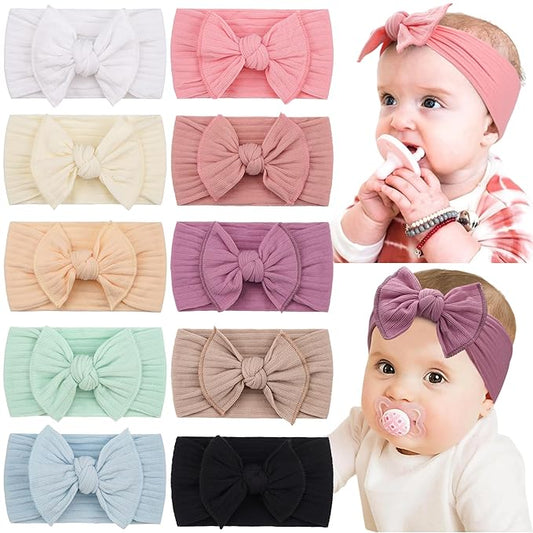 C횋LLOT 10 Colors Super Stretchy Soft Knot Baby Girl Headbands
