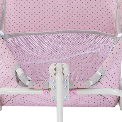 Olivia's Little World - Polka Dots Folding Princess Baby Doll Wagon, Toy Storage Wagon