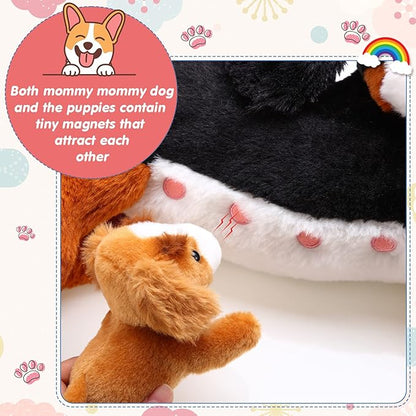 HyDren Nurturing Bernese Mountain Dog Plush Toy Set 15 Inch 4 Stuffed