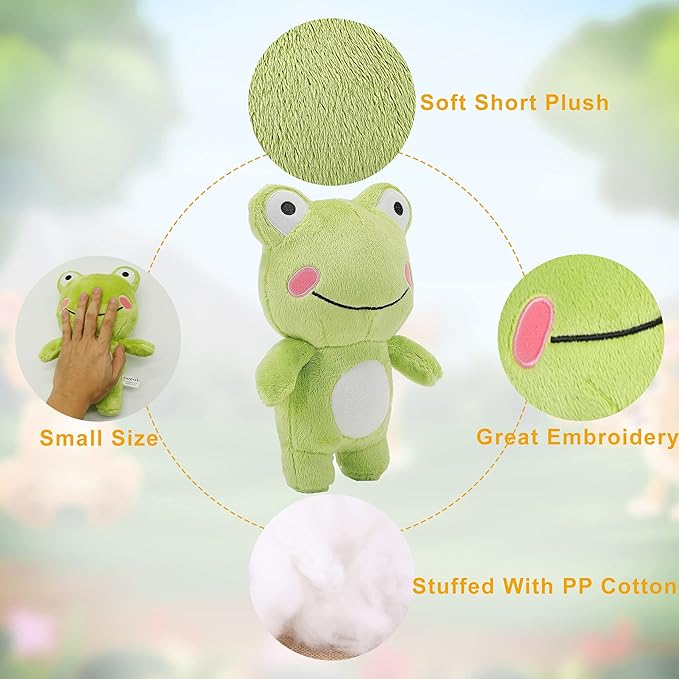 CAZOYEE Super Soft Frog Stuffed Animal Plush Toy, Cute Frog Plush Doll 10”