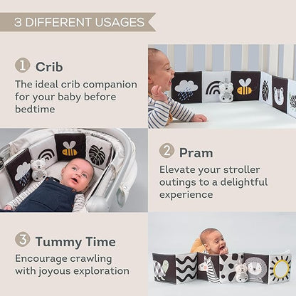 Taf Toys Newborn Soft Activity Book Black & White High 0-12 Months