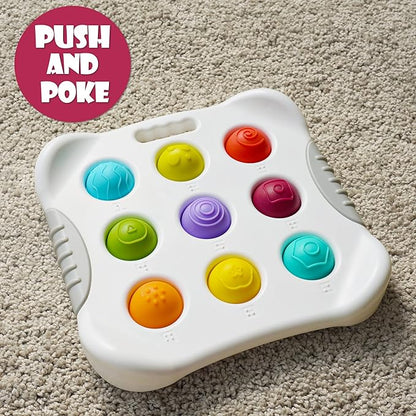 LiKee Fidget Popper Sensory Baby Toys for 10+ Months, Montessori Busy Toy for 1 2 3 Year Old Toddlers Push and Popping Bubbles Fine Motor Skill 1-3 Stress (1 Piece)
