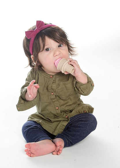 SweeTooth Ice Cream Cone Shaped Baby Teether - Pretty Pink