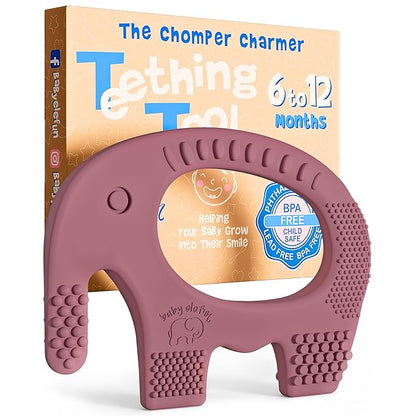 Teethers for Babies 6-12 Months - Baby Elefun 5x Pain Relief Toddler Teether. No More Ouch for Mom Anti Bite Trainer. Nurtures Grasping, Passing