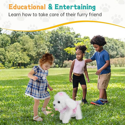 Interactive Walking Plush Puppy Toy Dog, Realistic Wagging Tail Robot Dog 3, 4, 5, 6+