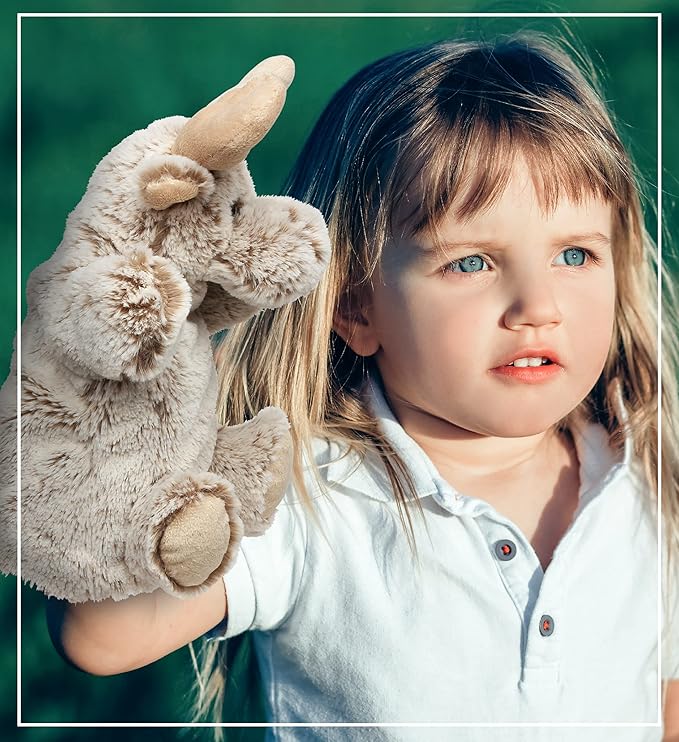 DolliBu Moose Plush Hand Puppet For Kids - Soft Plush