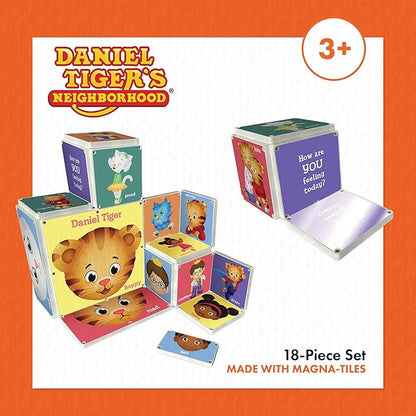 CreateOn Daniel Tigers Neighborhood: Daniel’s Many Feeling’s Magna-Tiles Structure Set, Magnetic Kids Building Toys 3+, 18