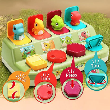 Interactive Pop Animal Up Pals Baby Toy - Learning Infant Toy for Sorting Colors and Dinosaur- Activity Toy for Babies, Toddlers 18+ Months