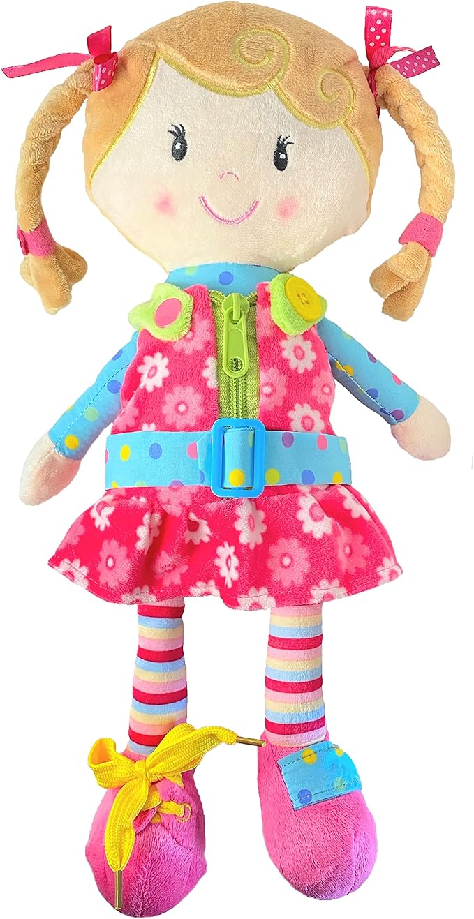 Sugar Snap Plush Learn to Dress Doll for Toddlers - 15" 2 Year