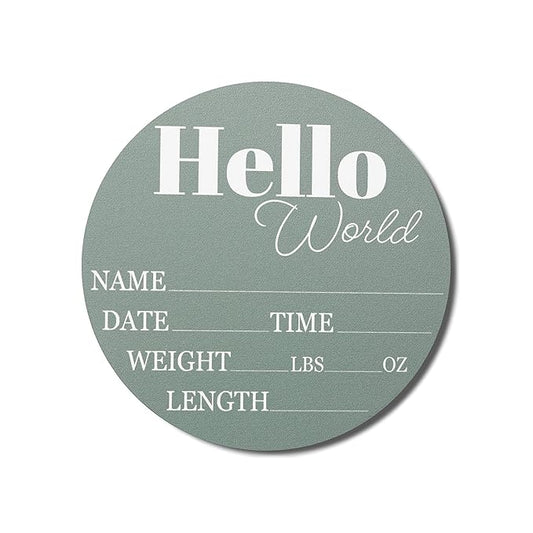 Hickory Hollow Designs - Baby Announcement Sign for Newborn Boys and Girls (Color Bases) 6" Circle