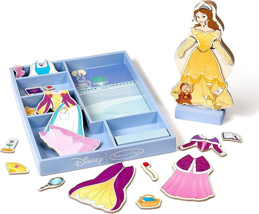 Melissa & Doug Disney Belle Magnetic Dress-Up Wooden Doll Pretend (30+ pcs)