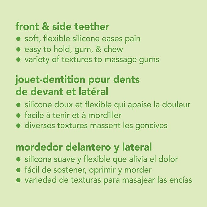 green sprouts Front & Side Teether made from Silicone | Soothes & massages baby's front & side gums & teeth
