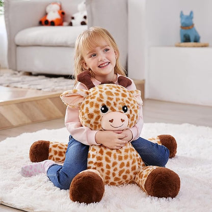 IKASA Large Giraffe Stuffed Animal Plush Toys,Soft Toy 30" Giant Cute Huge Big Size Jumbo Kawaii Fluffy Plushy Fat Oversized Plushie