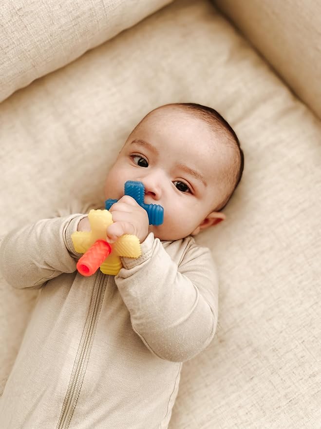 Itzy Ritzy Teensy Tube Teether; Textured Hollow Baby Teething Tube