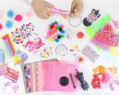 Ecore Fun 448 Pcs Fashion Design Kit for Girls Doll Accessories DIY Set Creativity DIY Arts & Crafts Toys with Mannequins Gift for 6-8 8-12 Year Old Girl