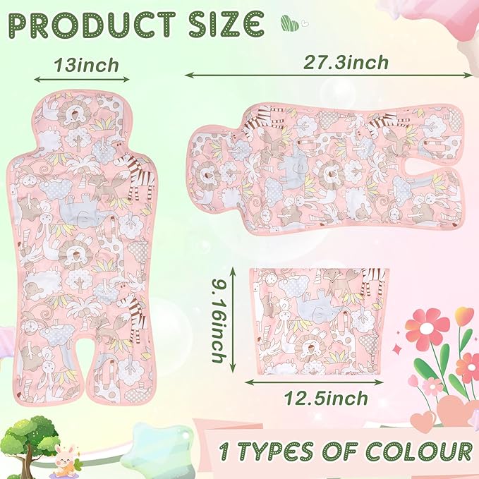 Pinkunn Gel Car Seat Baby Cooling Pad for Summer Breathable Stroller Cooler Pad Multifunctional Carseat Cooling Mat for Baby Child Dining Chair Safety Seat Stroller(Pink,Animal)