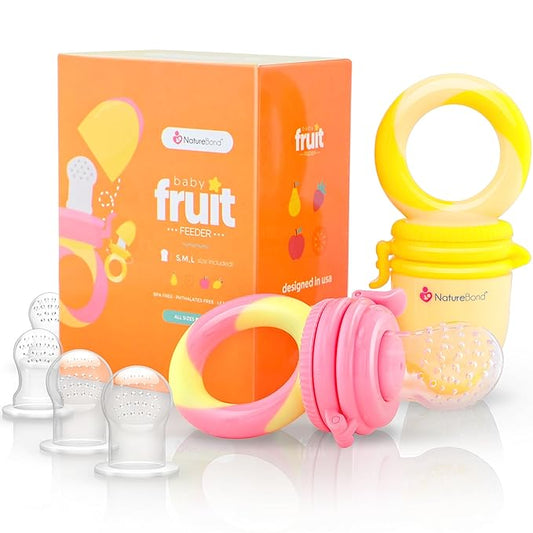 NatureBond Baby Food Feeder/Fruit Feeder Pacifier Nibbler (2 Pack) -