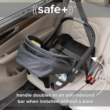 Diono Quantum 4 3-in-1 Travel System with LiteClik 30 R SafePlus Infant Car Seat and Base, Rear-Facing for Infants 4-30lbs, Includes Infant Car Seat Folding Stroller and Toddler Seat (Black Jet)