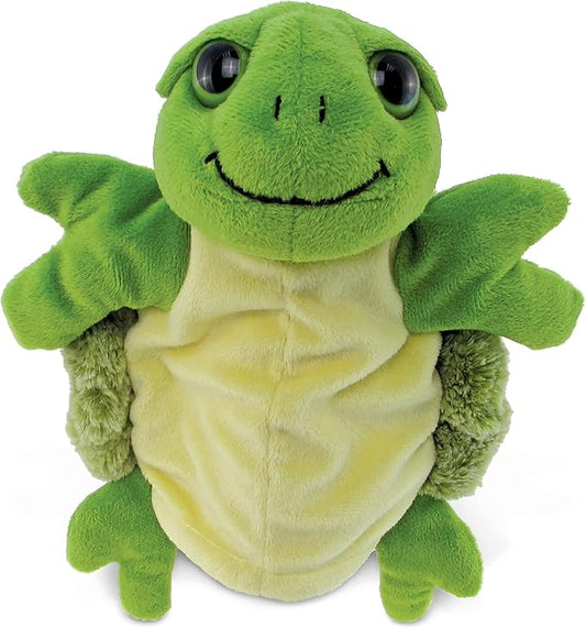 DolliBu Sea Turtle Hand Puppet - Super Soft Stuffed Animal Hand Puppets for Kids, Educational Hand Puppet Plush Toy for Kids and Adults 10 Inch