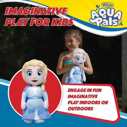 Wahu Aqua Pals Disney Classic Elsa Plush Water Toy for Kids Ages 2+, Fast-Drying Waterproof Plush Doll Toy for Pool and Bathtub 16"