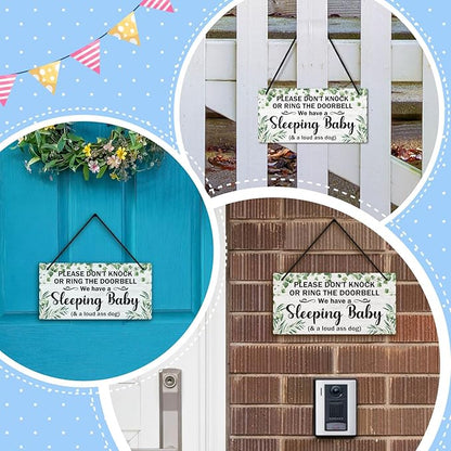 Putuo Decor Baby Sleeping Door Sign For Front Door PVC