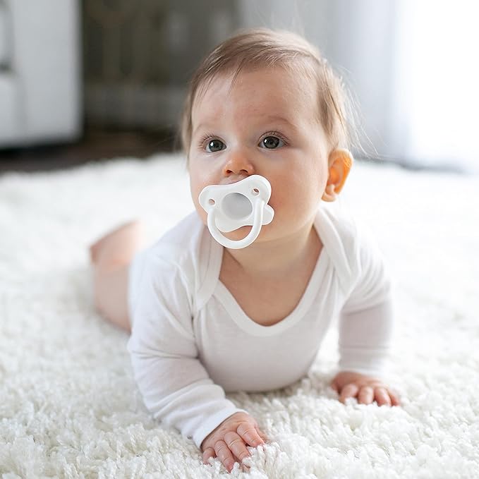 Dr. Brown's HappyPaci 100% Silicone Baby Pacifier, Contoured One-Piece Design 0-6m, BPA-Free, 3 Pack
