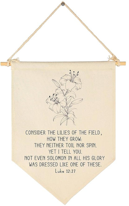 Consider the Lilies of the Field-Botanical Christian Wall Art, Consider the Lillies 12:27, Floral