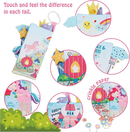 BebeMondo Baby Books 0-6 Months, Touch Feel Soft Cloth Crinkle Books for Babies 6 to 12 Months