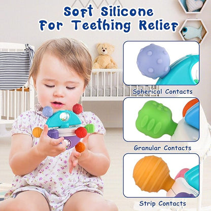 Baby Teething Toys, Montessori Sensory Teether Toy for Babies 0 3 6 9 12 18 Months 1 Year Old