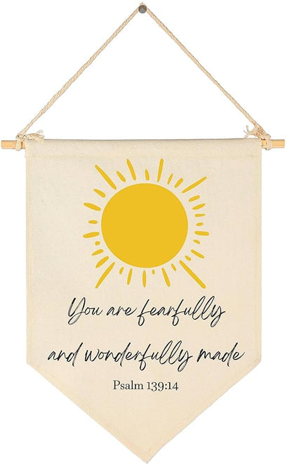 You Are Fearfully and Wonderfully Made-Bible Verse Scripture Decor-Flag Decor