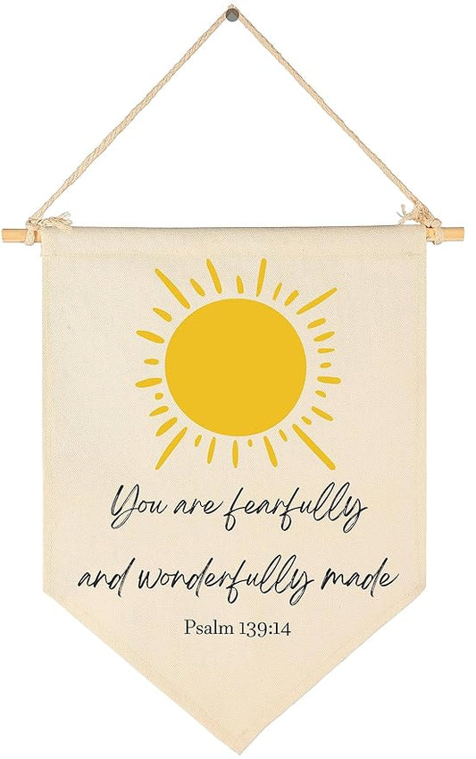 You Are Fearfully and Wonderfully Made-Bible Verse Scripture Decor-Flag Decor